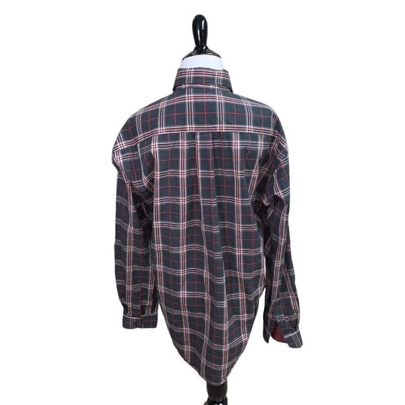 Stetson Men's Button Down Shirt M Medium Plaid Pattern Western Cowboy Gray - Picture 5 of 6